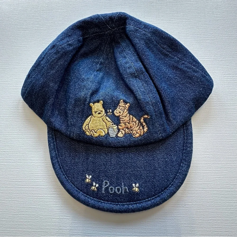 Classic Disney Baby Winnie the Pooh Newborn Long Sleeve Button Down Shirt & Cap